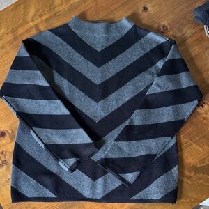 Catherine Malandrino. Black and Gray Chevron Women’s Sweater